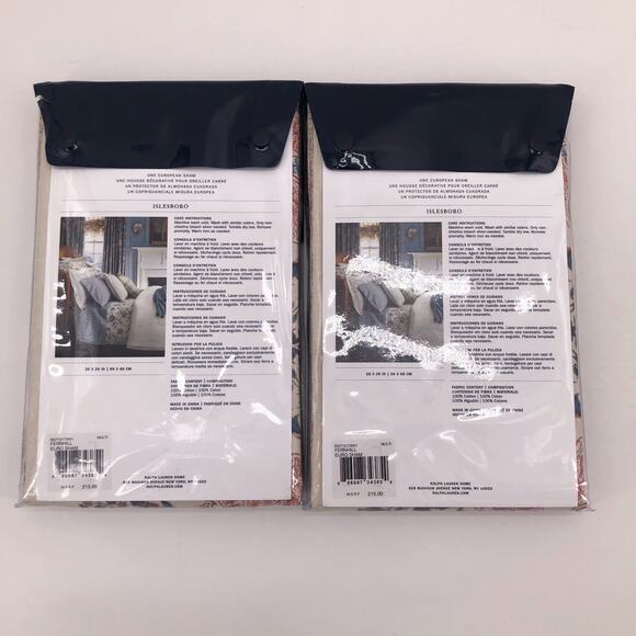 Ralph Lauren ISLESBORO Fernhill Euro Sham Set 2 New $215 - Picture 3 of 4